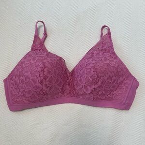 Knix Lace Deep V Bralette in Pink Size XL